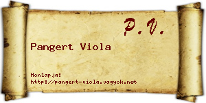 Pangert Viola névjegykártya